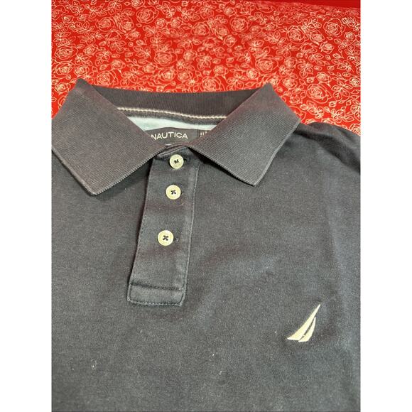 Nautica Polo Shirt Mens Medium True Deck Short Sleeve Blue Classic Sailing V1 - Picture 2 of 3